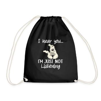 Sheepadoodle Doodle Dog - Drawstring Bag - black - Front