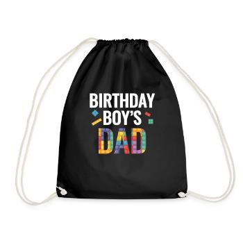 Le père d’un garçon d’anniversaire construit des blocs de construction - Sac de sport léger - noir - Devant