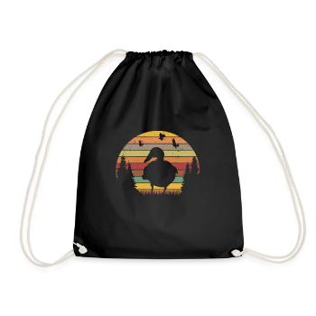Ducks Retro Duck Breeder Vintage - Drawstring Bag - black - Front