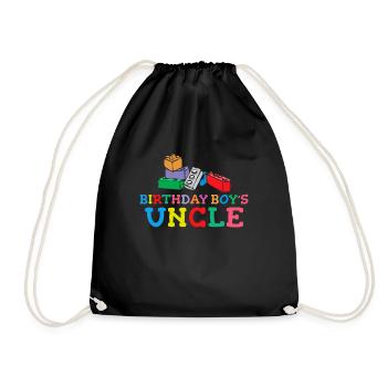Uncle of the birthday boy Bauklötze - Drawstring Bag - black - Front