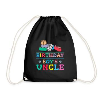 Uncle of the birthday boy Bauklötze - Drawstring Bag - black - Front