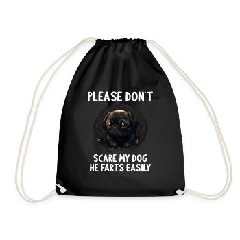 Please don't scare my dog Pug - Drawstring Bag - black - Front