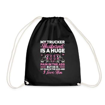 Femme de camionneur Femme chauffeur de camion Petite amie - Sac de sport léger - noir - Devant