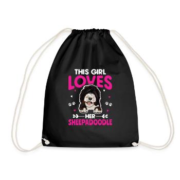 Sheepadoodle Doodle Dog - Sac de sport léger - noir - Devant