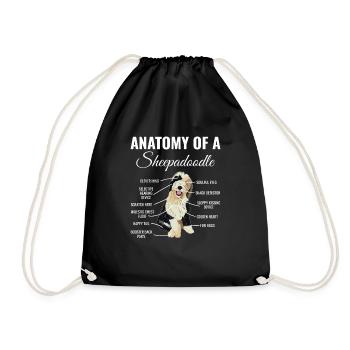 Sheepadoodle Doodle Dog - Drawstring Bag - black - Front