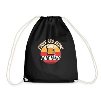 Apéro Cadeau Rigolo Bière Alcool Apéritif Humour - Sac de sport léger - noir - Devant