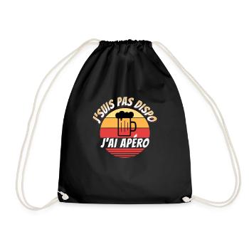 Apéro Cadeau Rigolo Bière Alcool Apéritif Humour - Sac de sport léger - noir - Devant