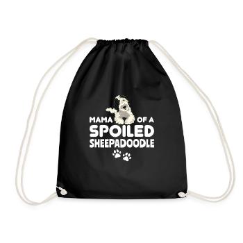 Sheepadoodle Doodle Dog - Drawstring Bag - black - Front