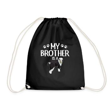 Sheepadoodle Doodle Dog - Drawstring Bag - black - Front