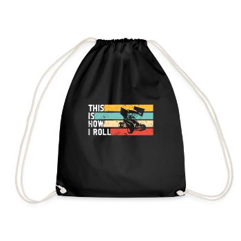 Sprint Car Racing Flag Vintage Racer Dirt Track - Drawstring Bag - black - Front