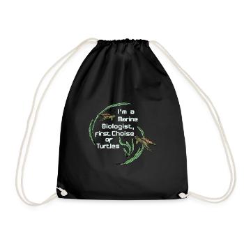 Marine Biologist Turtle Diving - Drawstring Bag - black - Front