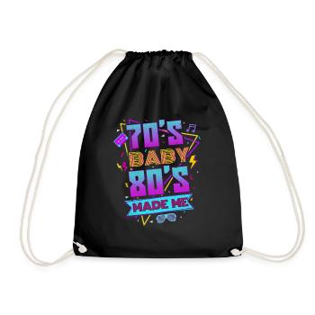 70s baby 80s made me retro disco eighties - Drawstring Bag - black - Front