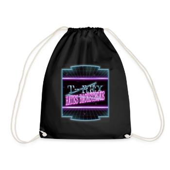 Triathlon Sport Humor Rex Happy - Drawstring Bag - black - Front