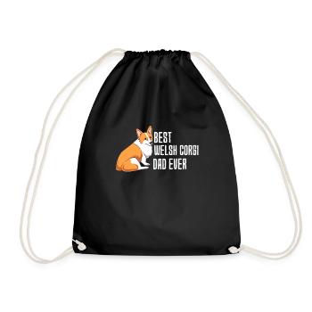 Welsh Corgi - Drawstring Bag - black - Front