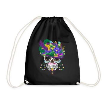 Mardi Gras Costume Fleur Sucre El Dia De Los - Sac de sport léger - noir - Devant