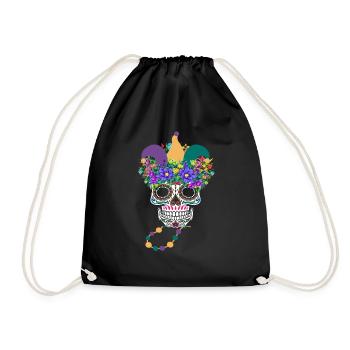 Mardi Gras Masque Fleur Sucre Dia de Los Muertos - Sac de sport léger - noir - Devant