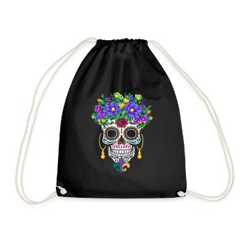 Mardi Gras Masque Fleur Sucre Dia de Los Muertos - Sac de sport léger - noir - Devant