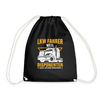 LKW Fahrer Geschenkidee Disponenten - Turnbeutel - Schwarz - Vorne