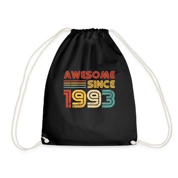 Awesome Since 1993 30th Birthday 30 Year Old - Drawstring Bag - black - Front