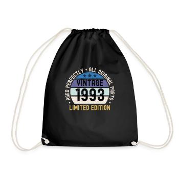 30th Birthday Vintage 1993 - Drawstring Bag - black - Front