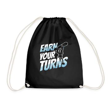 Earn your Turns - Turnbeutel - Schwarz - Vorne
