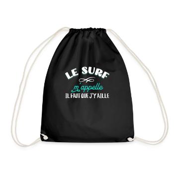 Surf Cadeau Pour Surfeur Citation Humour Rigolo - Sac de sport léger - noir - Devant
