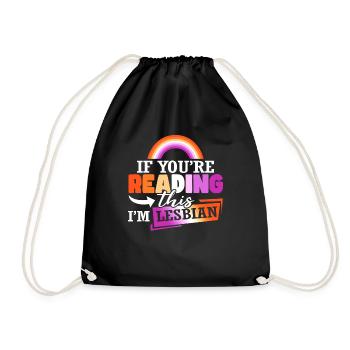 LGBT Regenbogenflagge | Pride Month | Lesbischer Stolz - Turnbeutel - Schwarz - Vorne