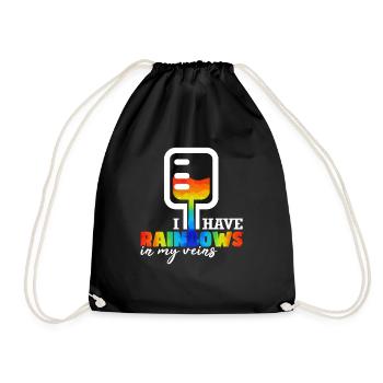 Ich habe Regenbogen in meinen Adern - Turnbeutel - Schwarz - Vorne