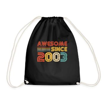Awesome Since 2003 20th Birthday 20 Year Old - Drawstring Bag - black - Front