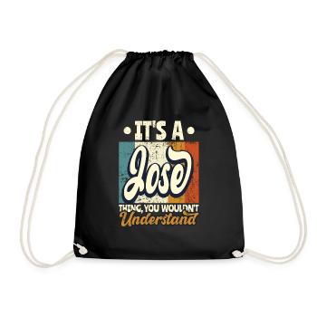 Name Jose Gift Birthday Quote - Drawstring Bag - black - Front
