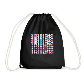 Tambourstab swirling - Drawstring Bag - black - Front