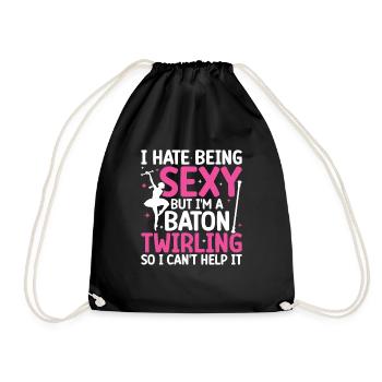 Tambourstab swirling - Drawstring Bag - black - Front