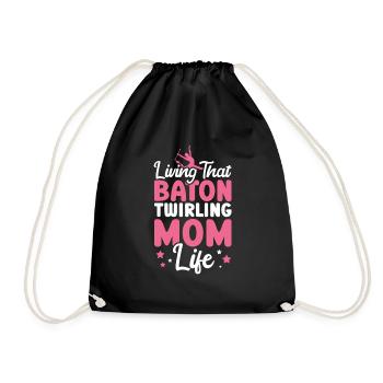 Tambourstab swirling - Drawstring Bag - black - Front