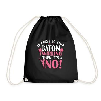 Tambourstab swirling - Drawstring Bag - black - Front