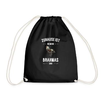 Brahma Hühner I Chicken Geflügel Motiv für - Turnbeutel - Schwarz - Vorne