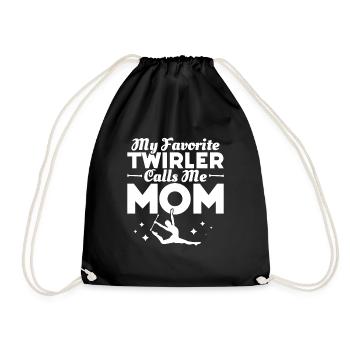 Tambourstab swirling - Drawstring Bag - black - Front