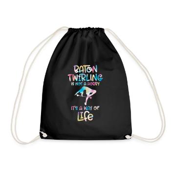 Tambourstab swirling - Drawstring Bag - black - Front