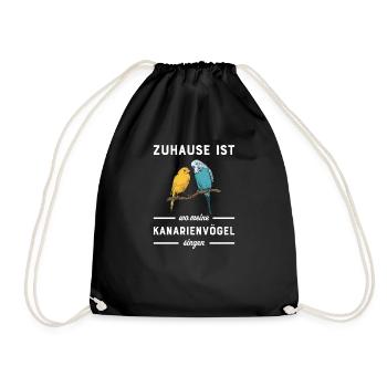 Kanarienvogel I Kanarie Girlitze Nymphen für Vogel - Turnbeutel - Schwarz - Vorne