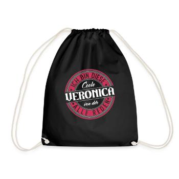Veronica Geschenkidee Geschenk Geburtstag - Turnbeutel - Schwarz - Vorne