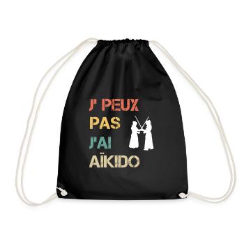 Je peux pas j'ai aïkido vintage drôle - Sac de sport léger - noir - Devant
