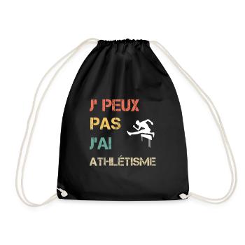 Je peux pas j'ai athlétisme vintage drôle - Sac de sport léger - noir - Devant