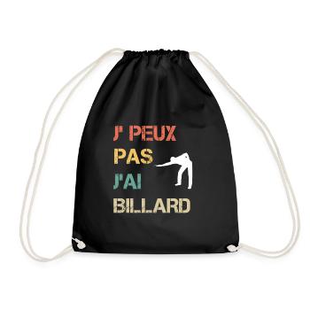 Je peux pas j'ai billard vintage drôle - Sac de sport léger - noir - Devant