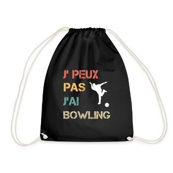 Je peux pas j'ai bowling vintage drôle - Sac de sport léger - noir - Devant