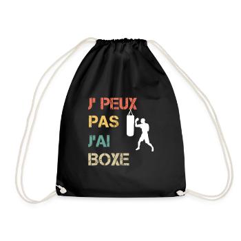 Je peux pas j'ai boxe vintage drôle - Sac de sport léger - noir - Devant