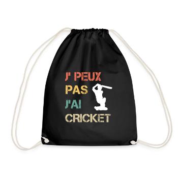 Je peux pas j'ai cricket vintage drôle - Sac de sport léger - noir - Devant