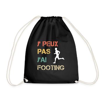 Je peux pas j'ai footing vintage drôle - Sac de sport léger - noir - Devant