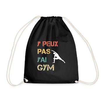 Je peux pas j'ai gym vintage drôle - Sac de sport léger - noir - Devant