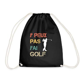 Je peux pas j'ai golf vintage drôle - Sac de sport léger - noir - Devant