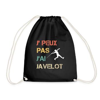 Je peux pas j'ai javelot vintage drôle - Sac de sport léger - noir - Devant