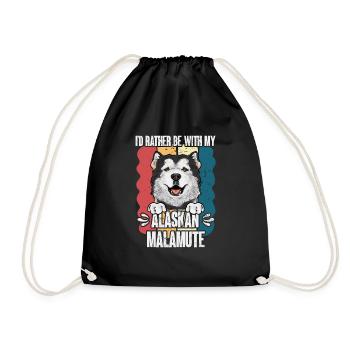 Alaskan Malamute Hund - Turnbeutel - Schwarz - Vorne